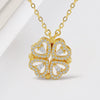 925 Sterling Silver Four Leaf Clover And Heart Pendant Necklace With Cross Chain Electroplated Light Luxury Clavicle Chain For Women