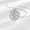 925 Sterling Silver Four Leaf Clover And Heart Pendant Necklace With Cross Chain Electroplated Light Luxury Clavicle Chain For Women