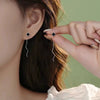 925 Sterling Silver Four Leaf Clover Flower Earrings For Women Simple Elegant Wave Design Fashion Earrings
