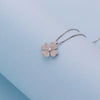 925 Sterling Silver Four Leaf Clover Pendant Necklace For Women Electroplated Floral Clavicle Chain With Light Luxury Niche Design
