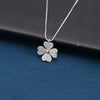 925 Sterling Silver Four Leaf Clover Pendant Necklace For Women Electroplated Floral Clavicle Chain With Light Luxury Niche Design