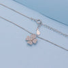 925 Sterling Silver Four Leaf Clover Pendant Necklace For Women Electroplated Floral Clavicle Chain With Light Luxury Niche Design