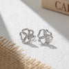 Sterling Silver Fourleaf Clover Geometric Electroplated Women's Earrings
