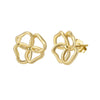 Sterling Silver Fourleaf Clover Geometric Electroplated Women's Earrings