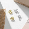 Sterling Silver Fourleaf Clover Geometric Electroplated Women's Earrings
