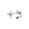 925 Sterling Silver Fourpointed Star Ring For Women Electroplated Cold Style
