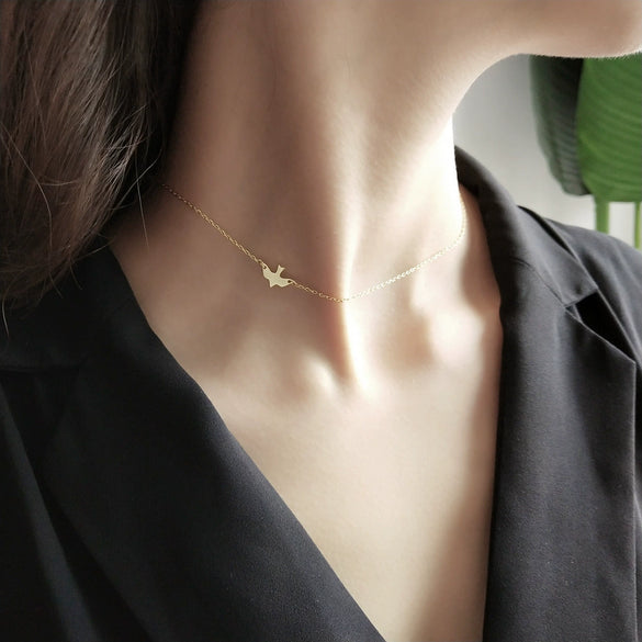 Sterling Silver Free Bird Choker Necklace
