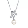 925 Sterling Silver Freshwater Pearl And Moissanite Necklace For Women With Cross Chain Electroplated Floral Constellation Style