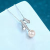 925 Sterling Silver Freshwater Pearl And Moissanite Necklace For Women With Cross Chain Electroplated Floral Constellation Style