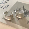 Sterling Silver Frosted Curved Microinlay Earrings Jewelry Minimalist