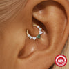 Sterling Silver Geometric Agate Encrusted Opal Ear Bone And Nose Ring For Women And Men With Environmentally Friendly Electroplating