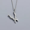 925 Sterling Silver Geometric Ball Chain Necklace With Electroplated Pendant Street Fashion Jewelry For Women And Men