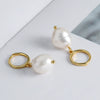 925 Sterling Silver Geometric Baroque Irregular Freshwater Pearl Earrings For Women Electroplated Fashion Jewelry