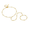 925 Sterling Silver Geometric Bead Chain Finger Chain Satellite Chain Bracelet For Women Set With Diamonds