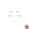 Sterling Silver Geometric Beads Zircon Ear Studs Electroplated Unisex Daily Ear Piercing Earrings