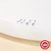 Sterling Silver Geometric Beads Zircon Ear Studs Electroplated Unisex Daily Ear Piercing Earrings