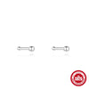 Sterling Silver Geometric Beads Zircon Ear Studs Electroplated Unisex Daily Ear Piercing Earrings