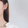 Sterling Silver Geometric Blue Eye Earrings Retro Electroplated Ear Buckle Style Fashion Jewelry For Women