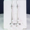 925 Sterling Silver Geometric Cat's Eye Tassel Ear Line Earrings For Women Elegant Long Dangle Niche Design