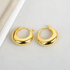 Sterling Silver Geometric Circle Earrings Elegant Minimalist Electroplated Light Luxury Stud Earrings For Women