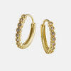 925 Sterling Silver Geometric Circle Zircon Inlay Earrings For Women With Diamond Cut Trendy Hoop Style
