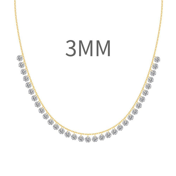 Sterling Silver 925 Geometric Clavicle Chain Necklace For Women Electroplated
