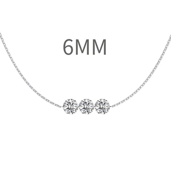 Sterling Silver Geometric Clavicle Chain Necklace For Women With Electroplating