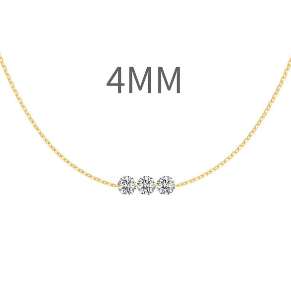 Sterling Silver Geometric Clavicle Chain Necklace For Women With Electroplating