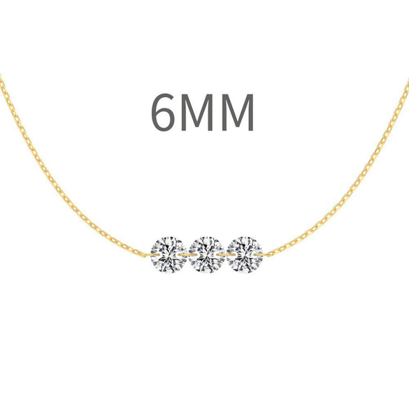Sterling Silver Geometric Clavicle Chain Necklace For Women With Electroplating