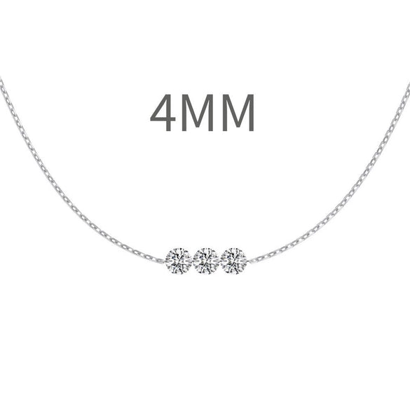 Sterling Silver Geometric Clavicle Chain Necklace For Women With Electroplating