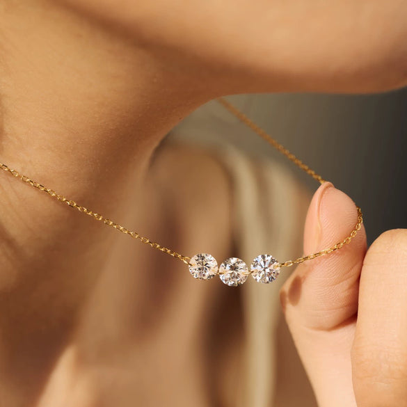 Sterling Silver Geometric Clavicle Chain Necklace For Women With Electroplating