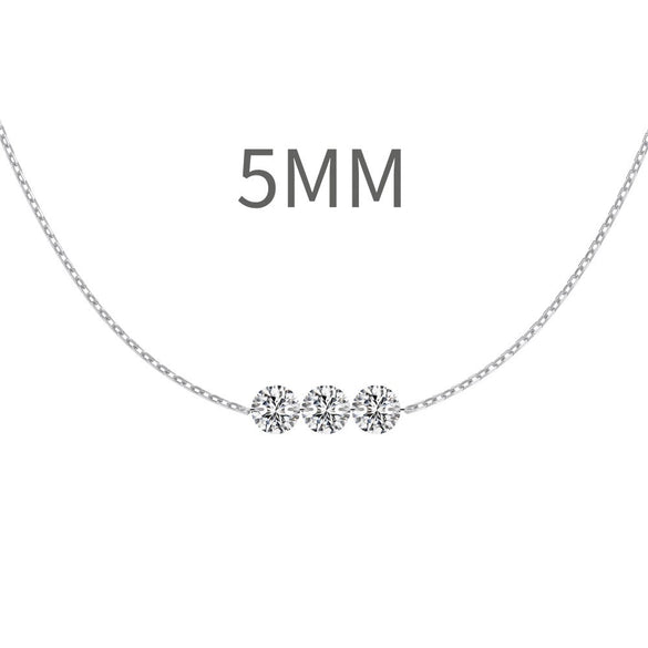 Sterling Silver Geometric Clavicle Chain Necklace For Women With Electroplating