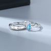 925 Sterling Silver Geometric Couple Rings Adjustable Open Band Electroplated Simple Fashion Ring Set For Women And Men