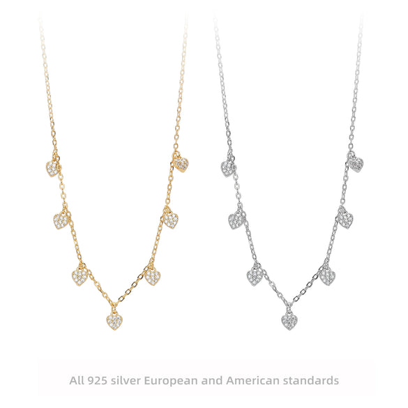 Sterling Silver Geometric Cross Chain Necklace For Women With Electroplating