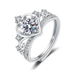 Sterling Silver Geometric Crown Ring For Women Adjustable Open Band Electroplated Proposal Couple Ring
