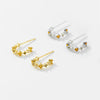 925 Sterling Silver Geometric Cshaped Electroplated Platinum Or 18K Gold Unisex Earrings
