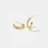 925 Sterling Silver Geometric Cshaped Electroplated Platinum Or 18K Gold Unisex Earrings