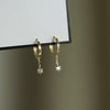 Sterling Silver Geometric Diamond Drill Earrings For Women Elegant Design
