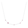 Sterling Silver Geometric Diamond Pigeon Blood Zircon Necklace For Women