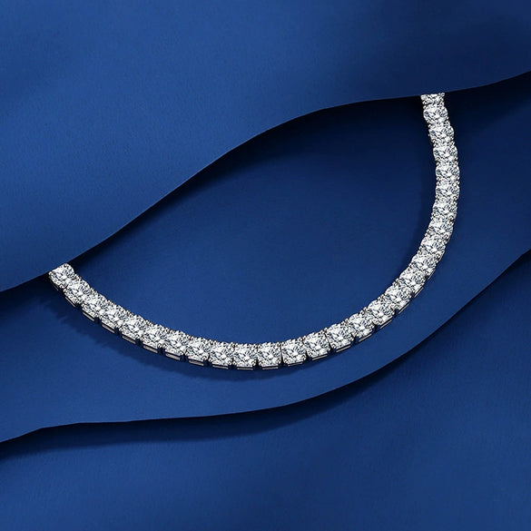 Sterling Silver Geometric Diamond Tennis Bracelet Unisex