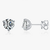 Sterling Silver Geometric Diamond Threeclaw Earrings For Men And Women