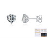Sterling Silver Geometric Diamond Threeclaw Earrings For Men And Women