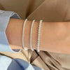 Sterling Silver Geometric Diamond Zircon Bracelet