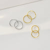 925 Sterling Silver Geometric Double Band Twist Ring With Electroplated Finish Unisex Artistic Handmade Style