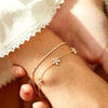 Sterling Silver Geometric Doublelayer Flat Bead Bracelet For Women With Electroplating
