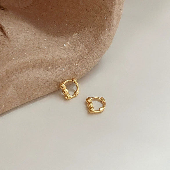 925 Sterling Silver Geometric Earrings With Electroplating Treatment And Letters Numbers Text Pattern
