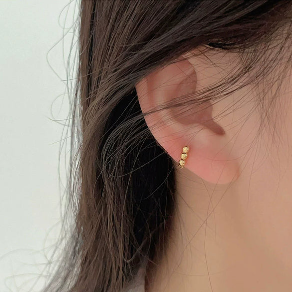 925 Sterling Silver Geometric Earrings With Electroplating Treatment And Letters Numbers Text Pattern