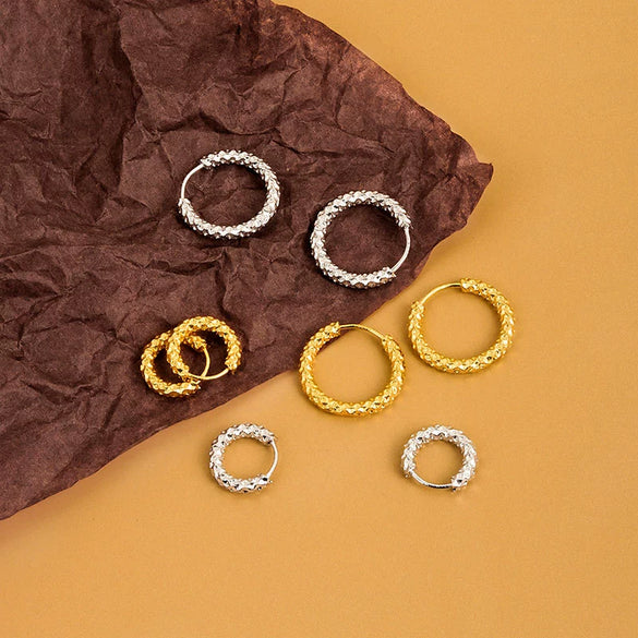 Sterling Silver Geometric Electroplated Women's Earrings