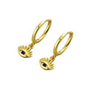 925 Sterling Silver Geometric Evil Eye Earrings For Women With Electroplated Fashion Design