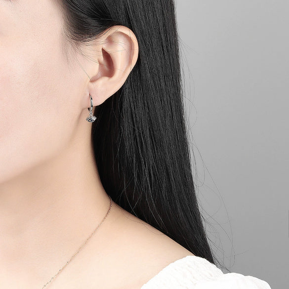 925 Sterling Silver Geometric Evil Eye Earrings For Women With Electroplated Fashion Design